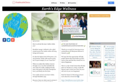 Screenshot of an article titled: Earth's Edge Wellness